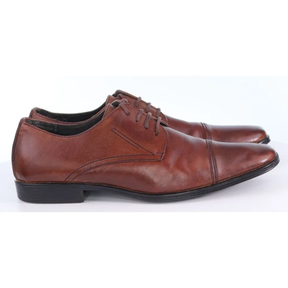 Stacy Adams Men's Cap Toe Dress Shoes Size 10.5 M Leather Brown